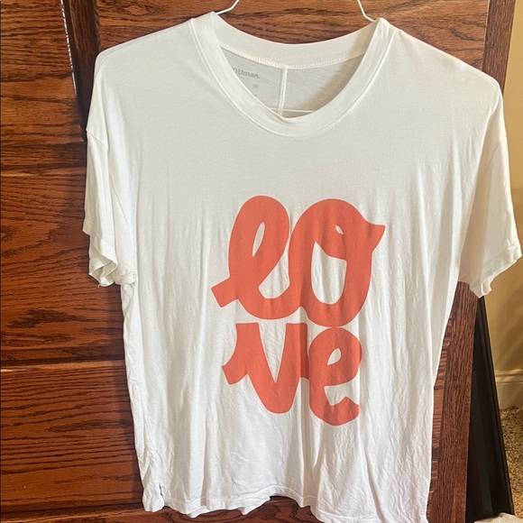 good hYOUman White and Orange 'Love' Tee size medium - Picture 1 of 2